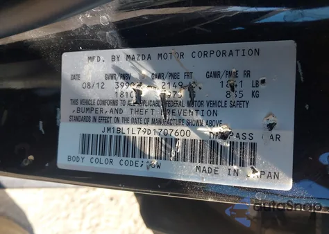 2013 Mazda 3 I from USA, damaged, VIN JM1BL1L79D1707600